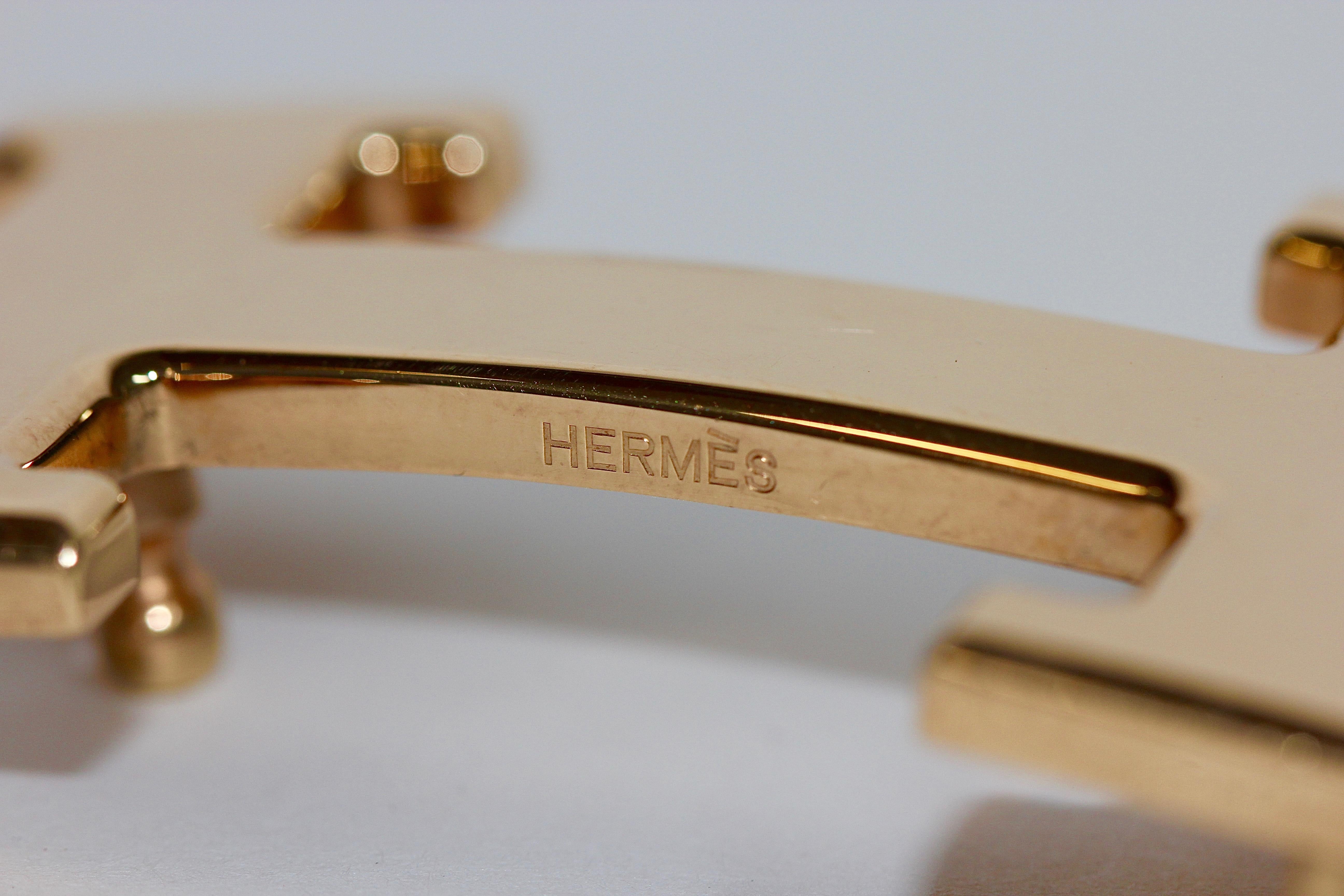 hermes belt buckle 18k gold