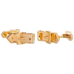 Hermès 18 Karat Yellow Gold Buckle Cufflinks