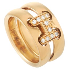 Hermès 18 Karat Yellow Gold Diamond Ring