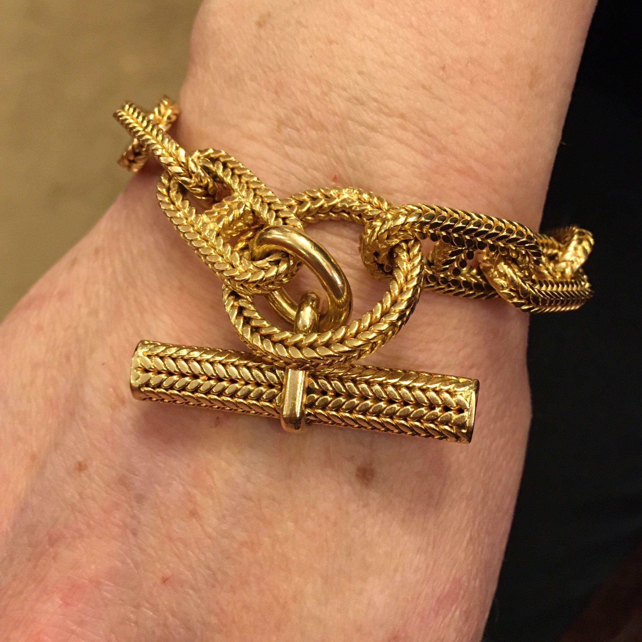 hermes chaine d'ancre bracelet gold
