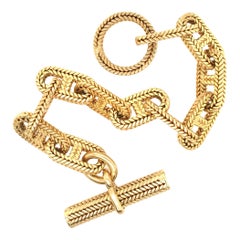 Hermes 18 Karat Yellow Gold Toggle Style Chaine D' Ancre Bracelet