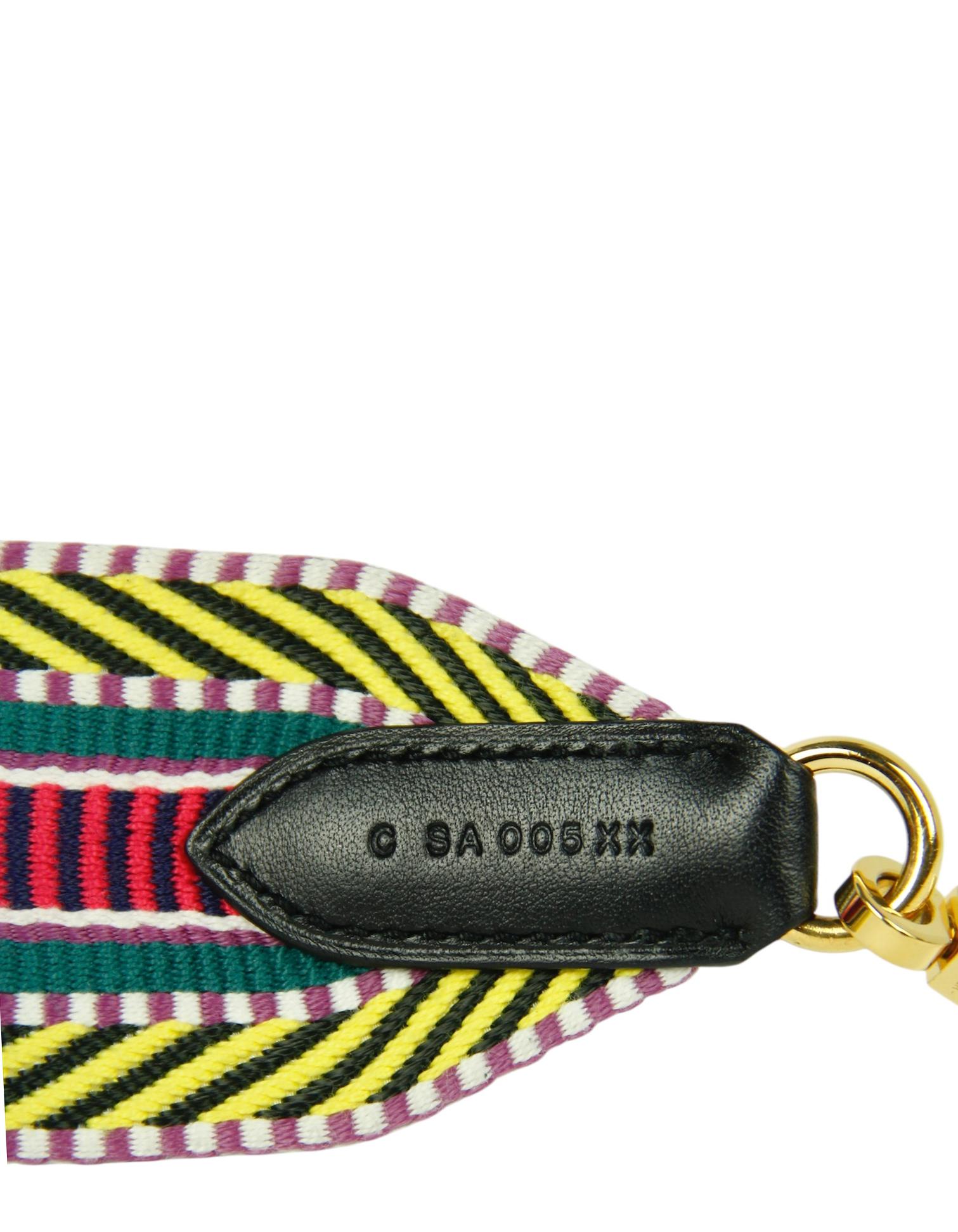 Women's or Men's Hermes '18 Multicolor Toile Canvas Noir Leather Sangle Cavale 50mm Bag Strap