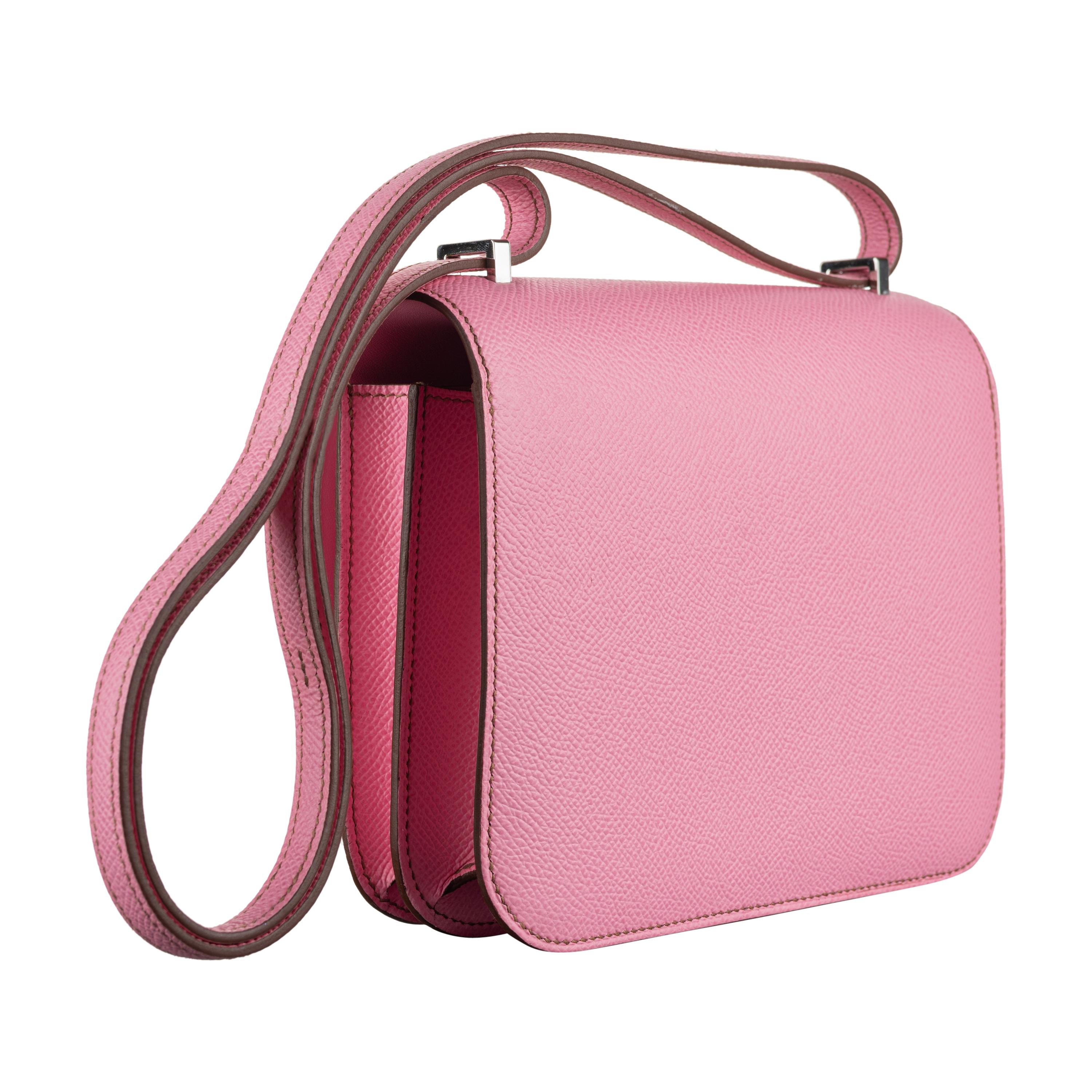 Pink Hermès 18cm Constance Bubblegum Epsom Palladium Hardware 2021