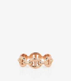 Hermès 18ct Rose Gold Chaine d'Ancre Enchainee Small Ring