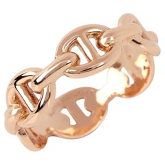 Hermès 18ct Rose Gold Chaine d'Ancre Enchainee Small Ring