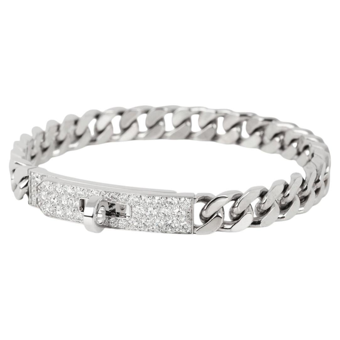 Hermès Bracelet Kelly Gourmette SH en or blanc 18ct et diamants