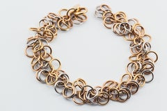 Hermès 18k 3 Color Gold Small Circle Link Bracelet