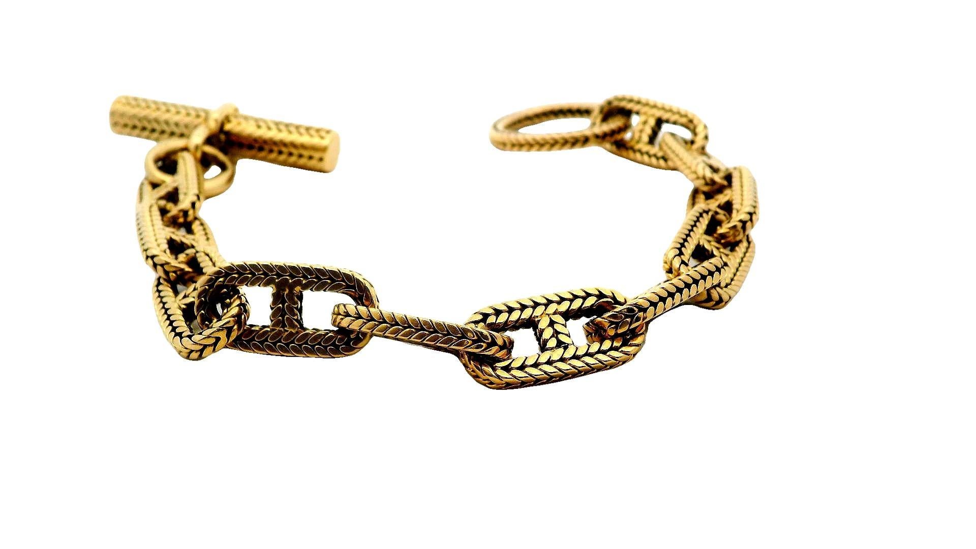 Men's Hermes 18k Ancre Chain Bracelet by Georges L'Enfant W/Box