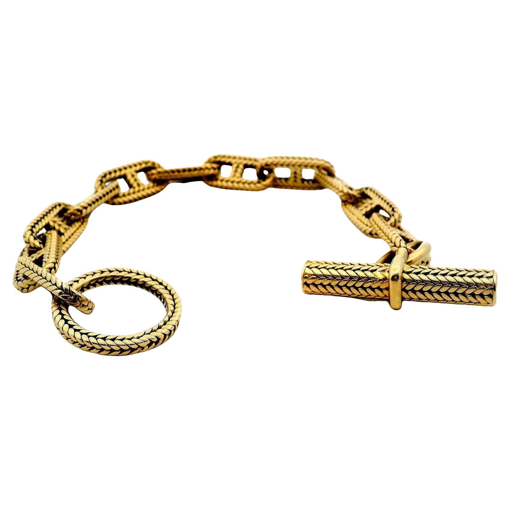 Hermes 18k Ancre Chain Bracelet by Georges L'Enfant W/Box