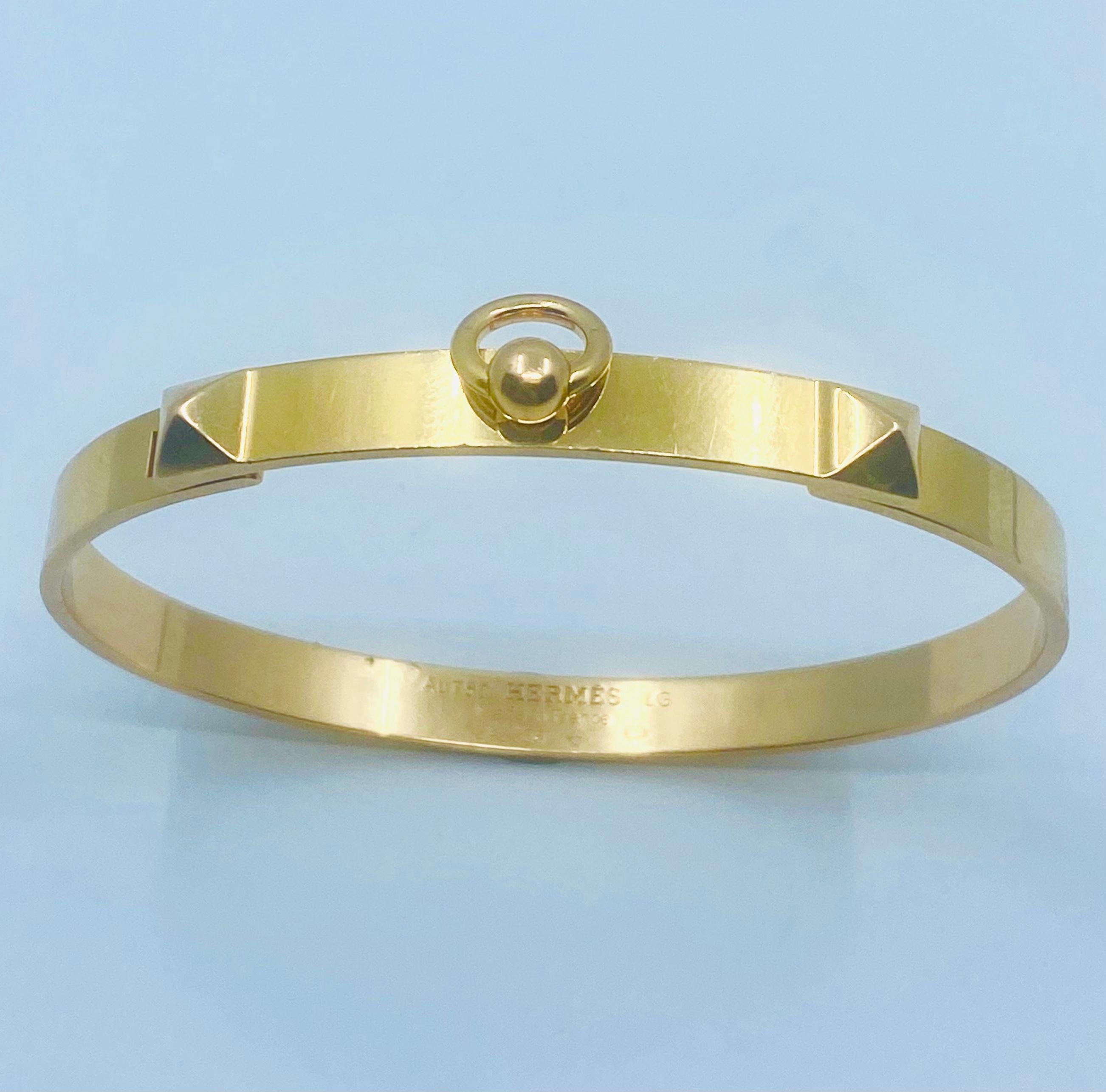 Women's or Men's Hermes 18K Gold Bangle Bracelet