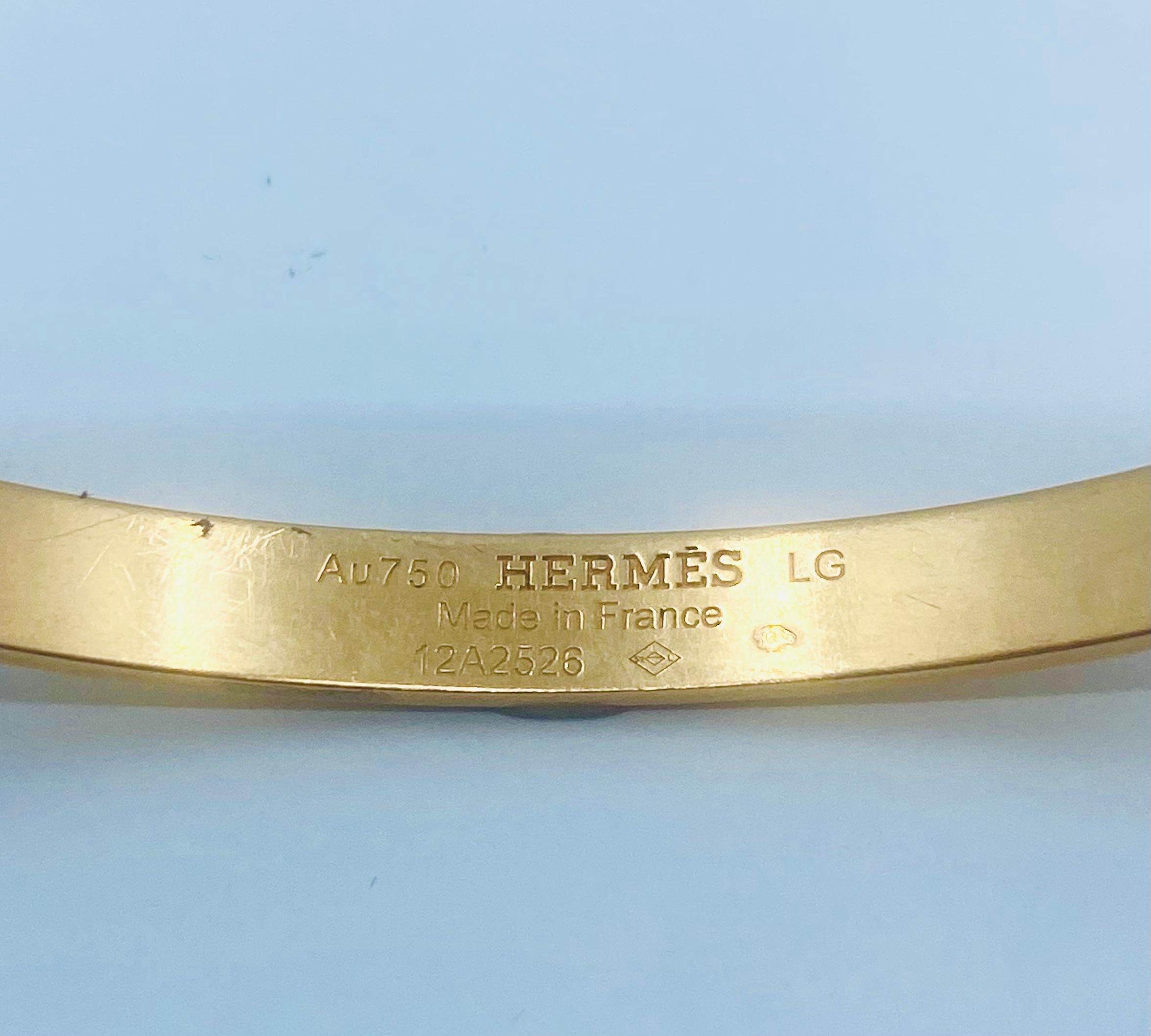 Hermes 18K Gold Bangle Bracelet 2