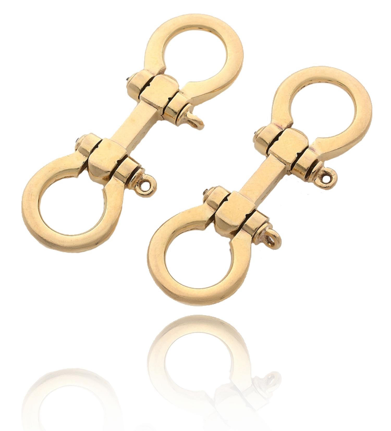 hermes cufflinks gold