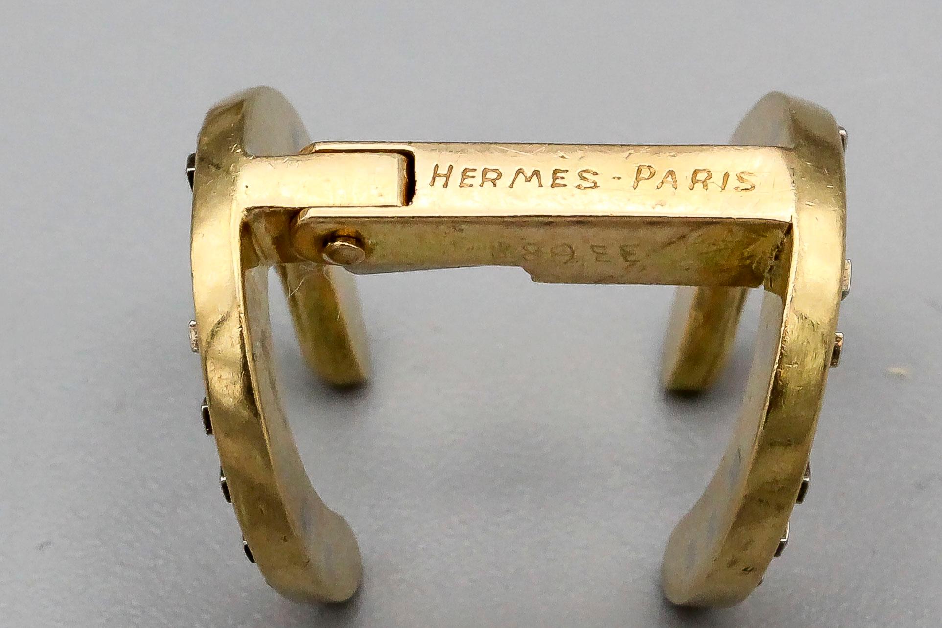 hermes cufflinks gold
