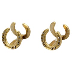 Hermes 18k Gold Folding Horseshoe Cufflinks