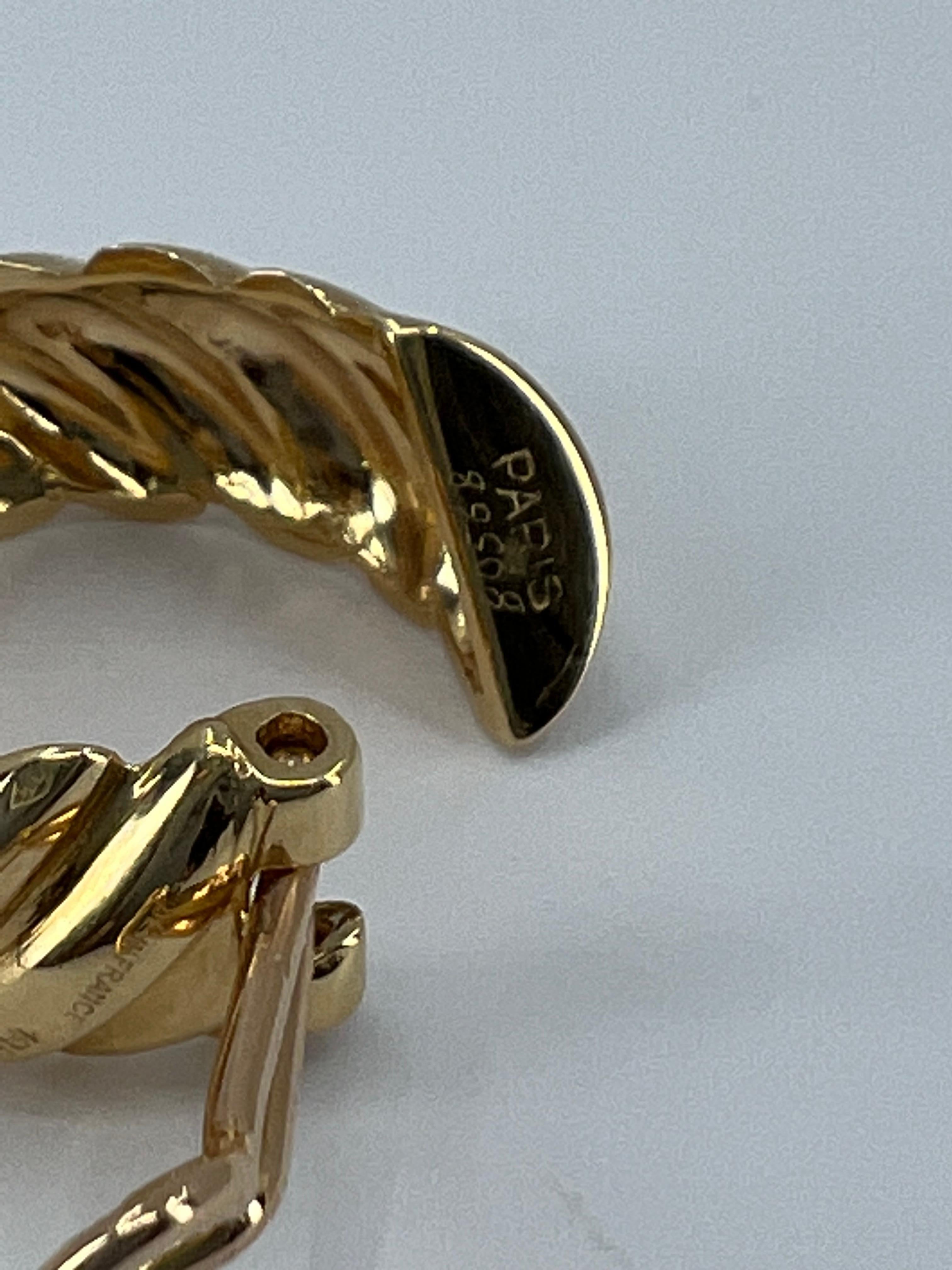 Hermes 18k Gold Hoop Earrings 1