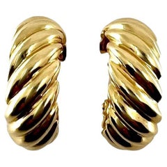 Hermes 18k Gold Hoop Earrings