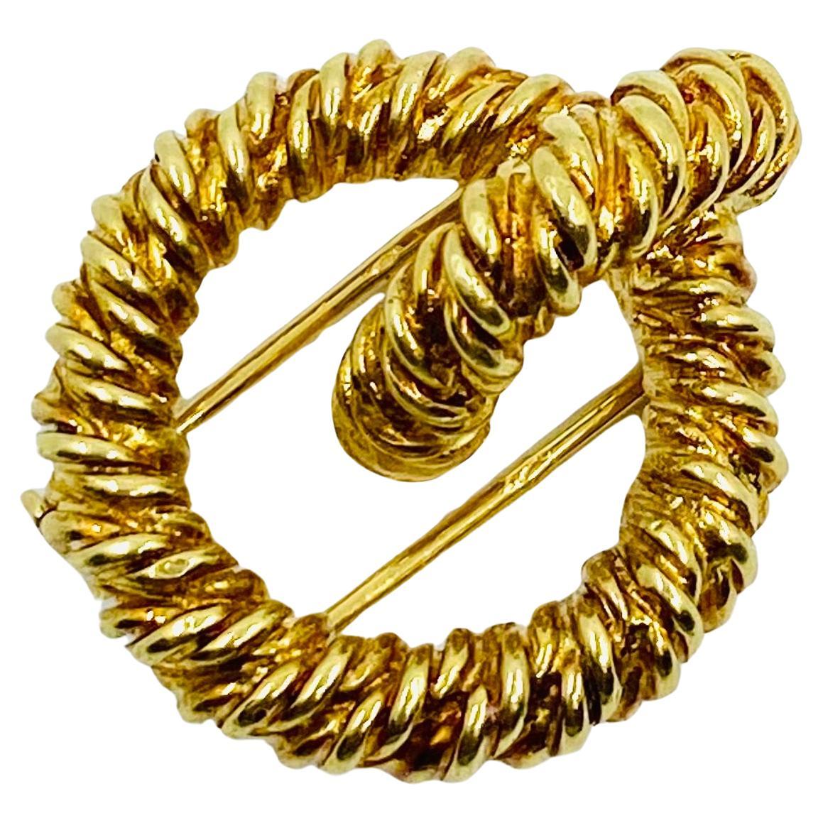 Hermès 18k Gold Knot Vintage Brooch