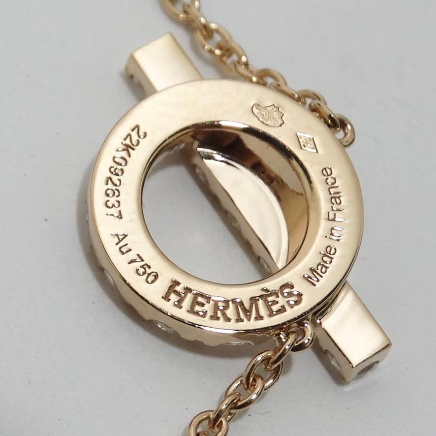 Hermès 18k Gold San Coloris Diamond Finesse Pendant Necklace 1