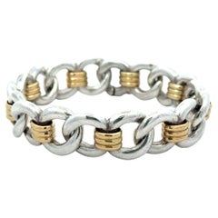 HERMÈS Bracelet à maillons en or 18K et sterling