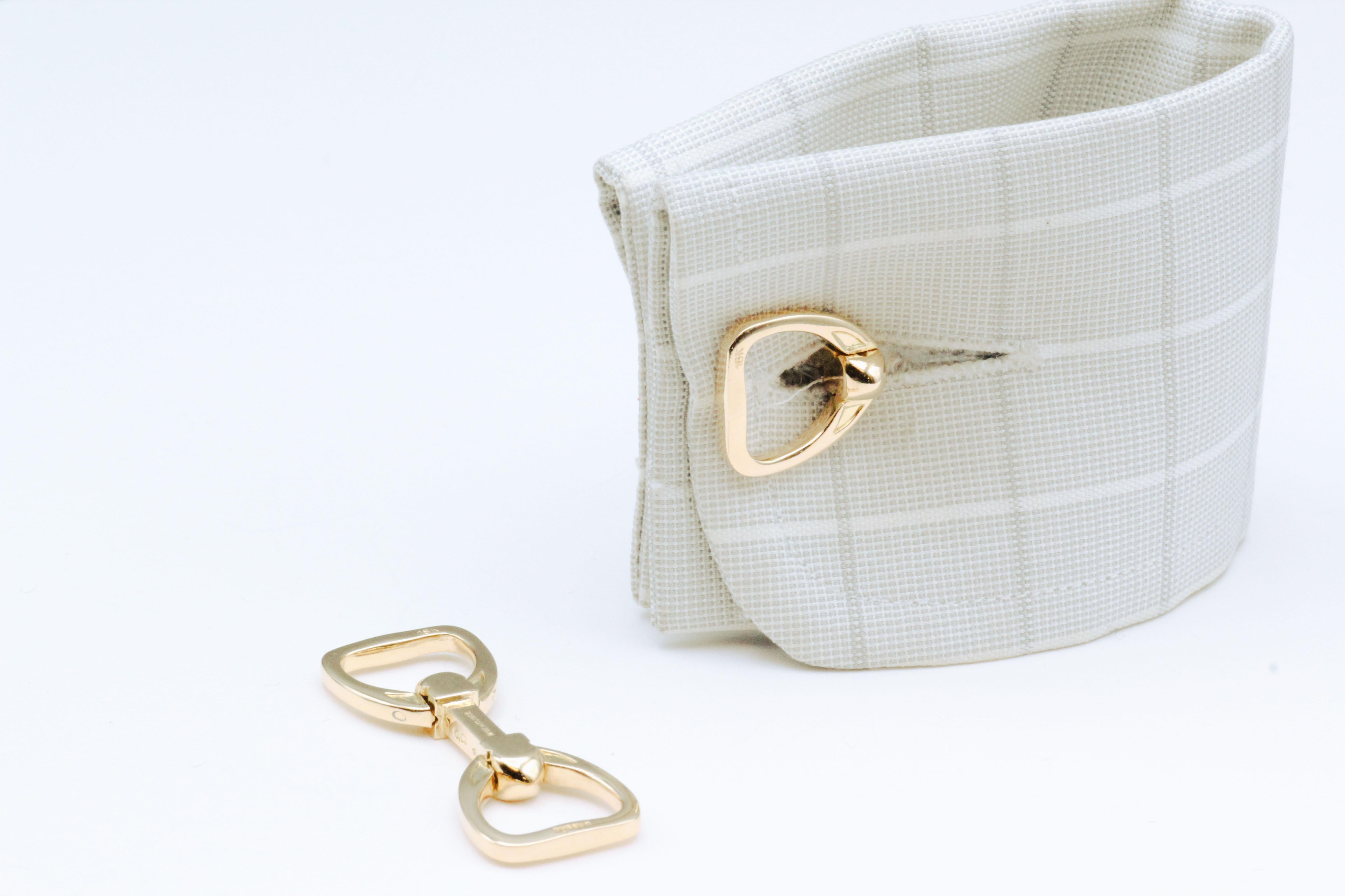 Men's Hermes 18k Gold Stirrup Cufflinks