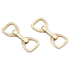 Hermes 18k Gold Stirrup Cufflinks