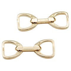 Hermes 18k Gold Steigbügel-Manschettenknöpfe