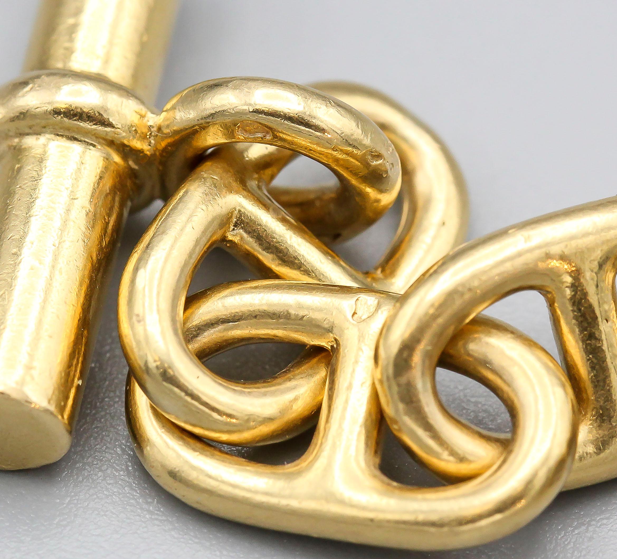 Women's or Men's Hermes 18 Karat Gold Toggle Link Keychain