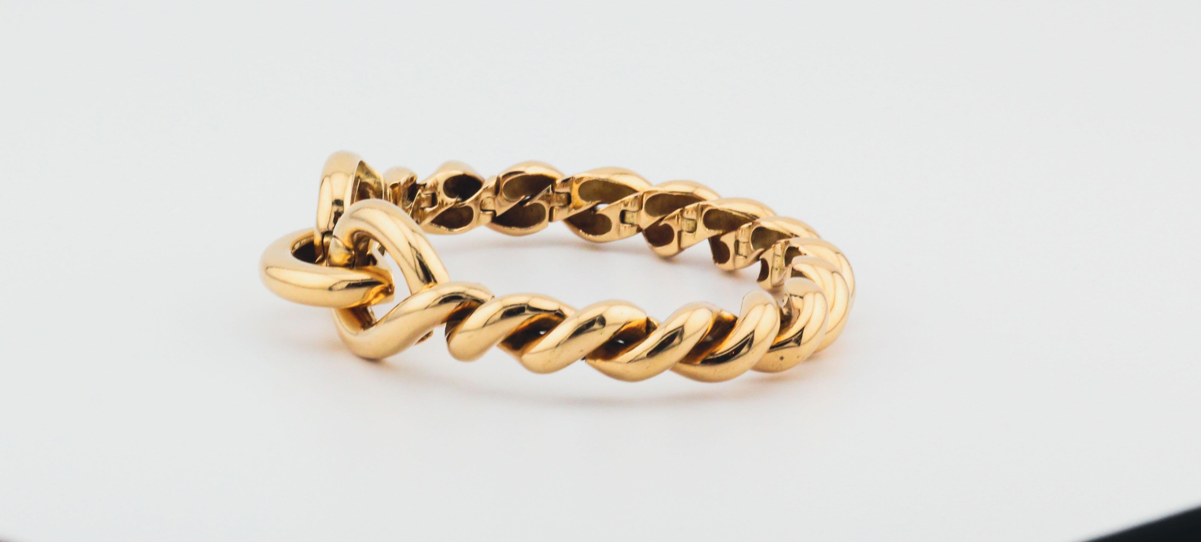 Hermès 18k Gold Torsade Link Bracelet In Good Condition In New York, NY
