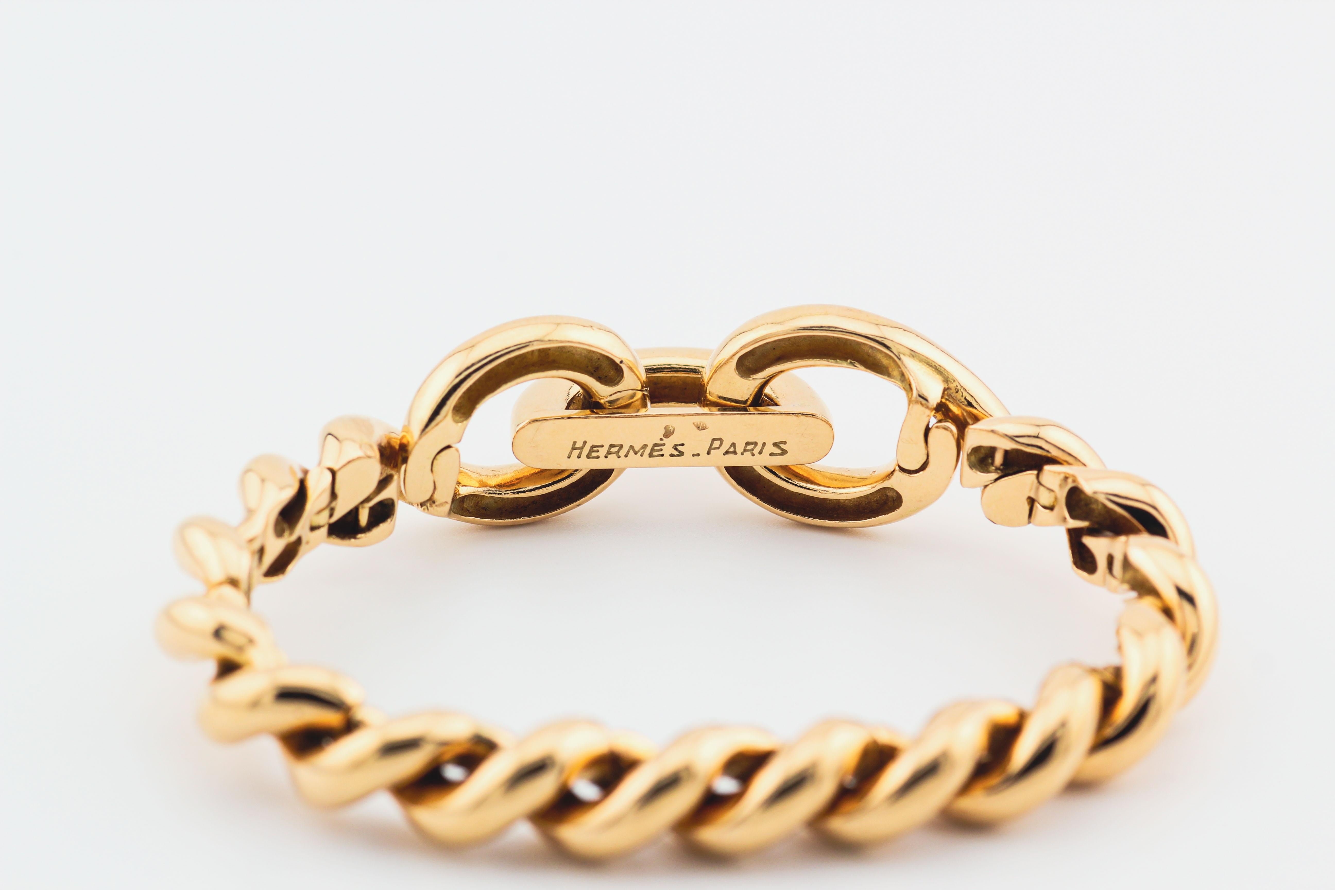 Women's or Men's Hermès 18k Gold Torsade Link Bracelet