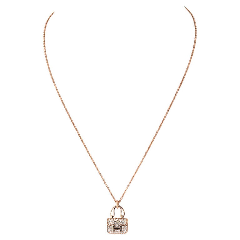 Hermes Collier pendentif Constance Amulettes en or rose 18K En - Main Image