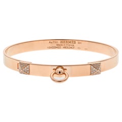 Hermes 18K Rose Gold Collier De Chien Bracelet