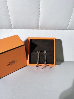 Hermès 18K rose gold Diamond Earrings Gambade H