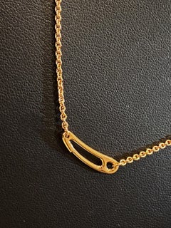 Hermès 18K Rose Gold Échappée Punk Chain Necklace: Safety Pin Link, Toggle Clasp