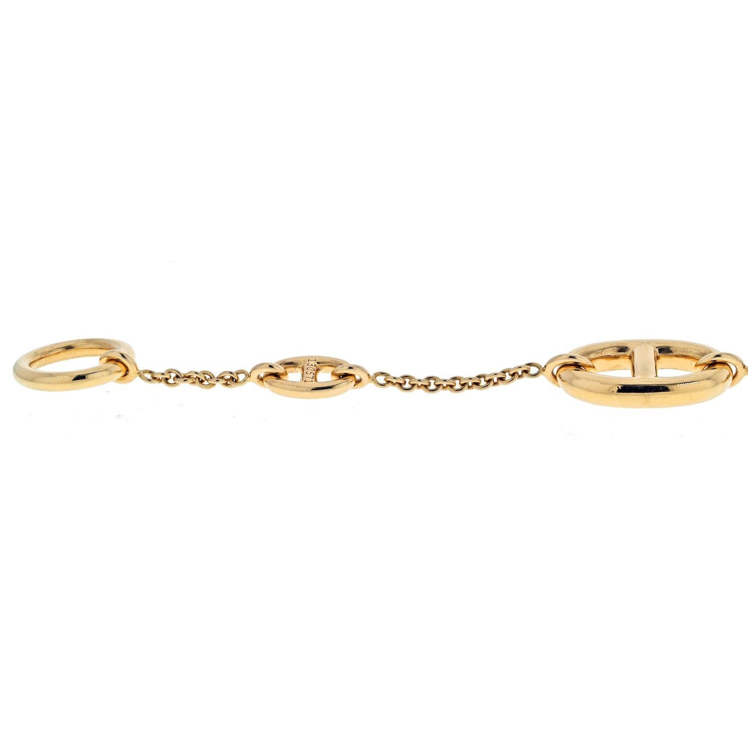Modern Hermes 18K Rose Gold Farandole Chain Bracelet For Sale