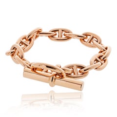 Hermes - Bracelet à maillons moyens en or rose 18 carats avec fermoir à bascule