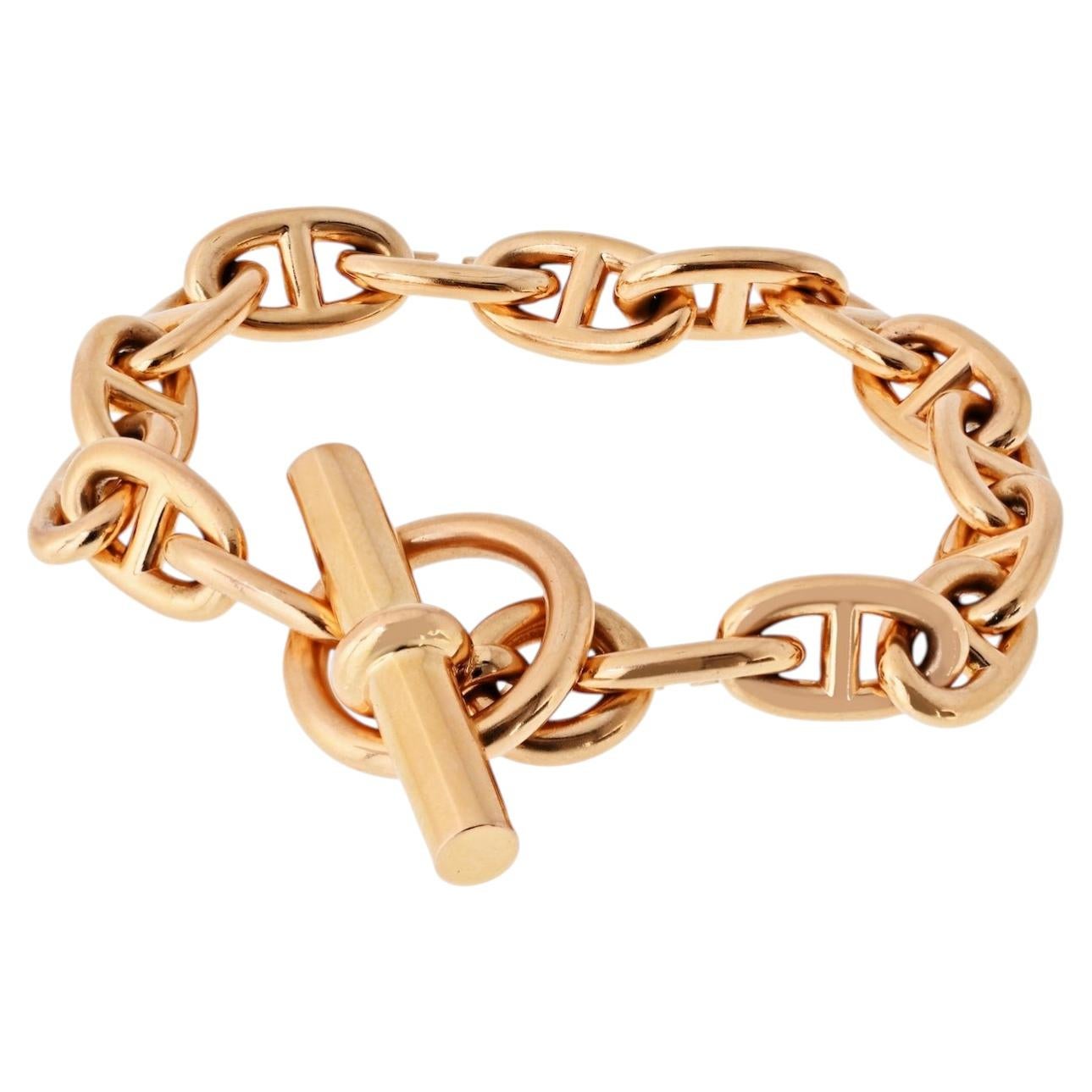 Hermès Gold Horseshoe Link Bracelet at 1stDibs | hermes horseshoe