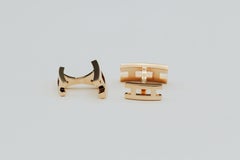 Hermes 18k Rose Gold Parallele Cufflinks