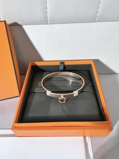 Hermès 18k Rose gold Pavé-set 0.24ct Diamonds Bracelet Size SH