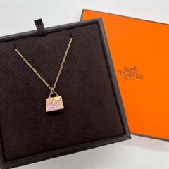 Hermès 18K Rose Gold Pink Sapphires Amulettes Kelly Pendant Necklace