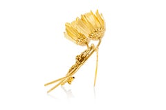 Hermes 18 Karat Two Flowers with Bow Brooch