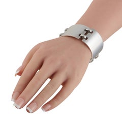 Hermes 18K White Gold 0.75ct Diamond Bracelet HE112-060326