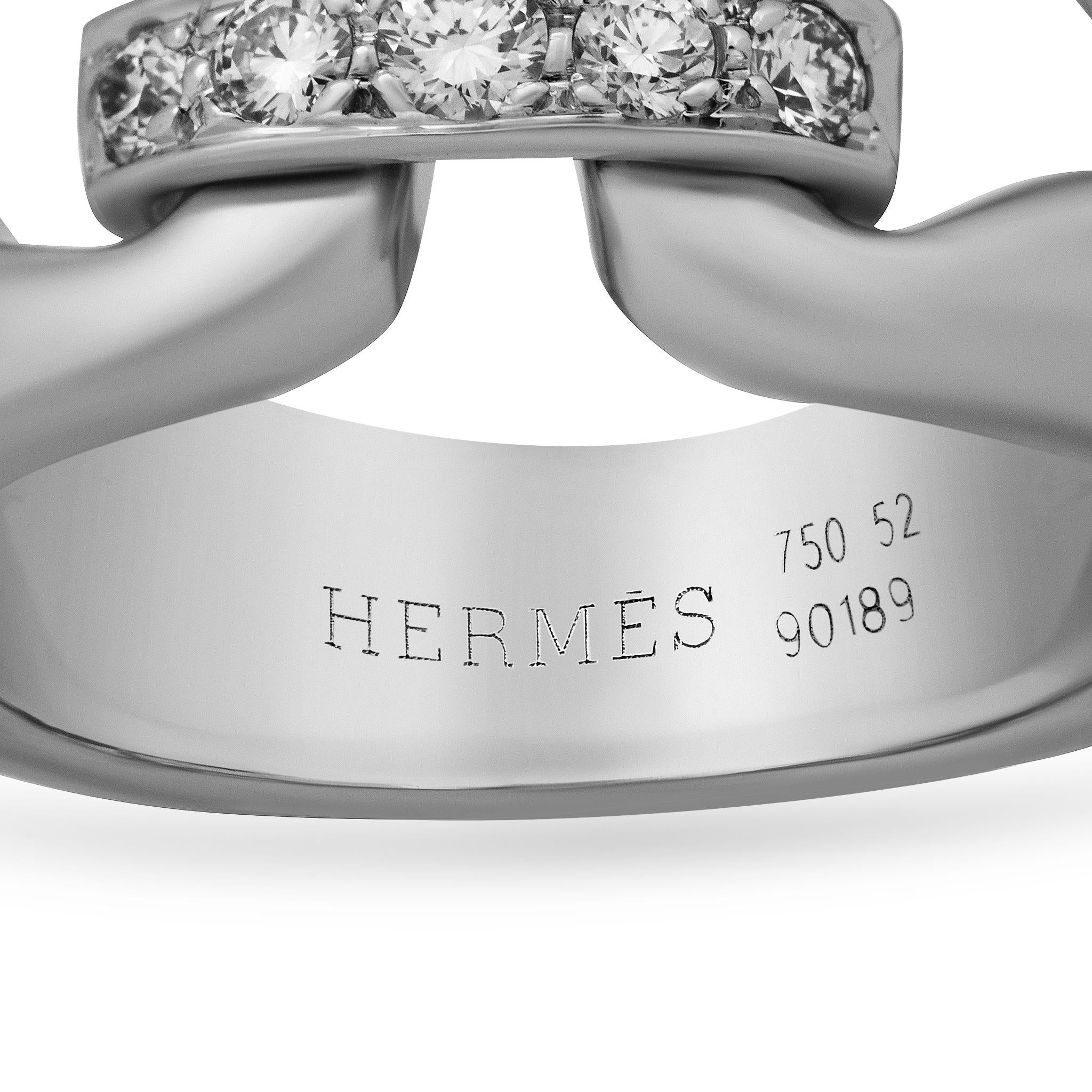 Women's Hermes 18 Karat White Gold Diamond 