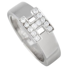 Hermes 18K White Gold Diamond Ring