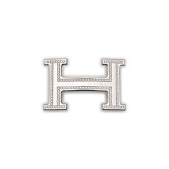 Hermès 18K White Gold & Diamonds Belt Buckle