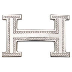 Hermès 18K White Gold & Diamonds Belt Buckle