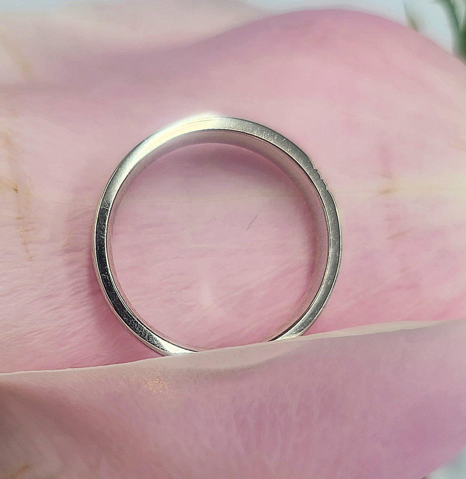 Women's or Men's Hermes 18k White Gold Grooved Band Ring For Sale