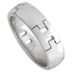 Hermes 18k White Gold H Band Ring