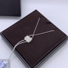Hermès 18K White Gold Pavé Diamond Constance Amulette Pendant Necklace