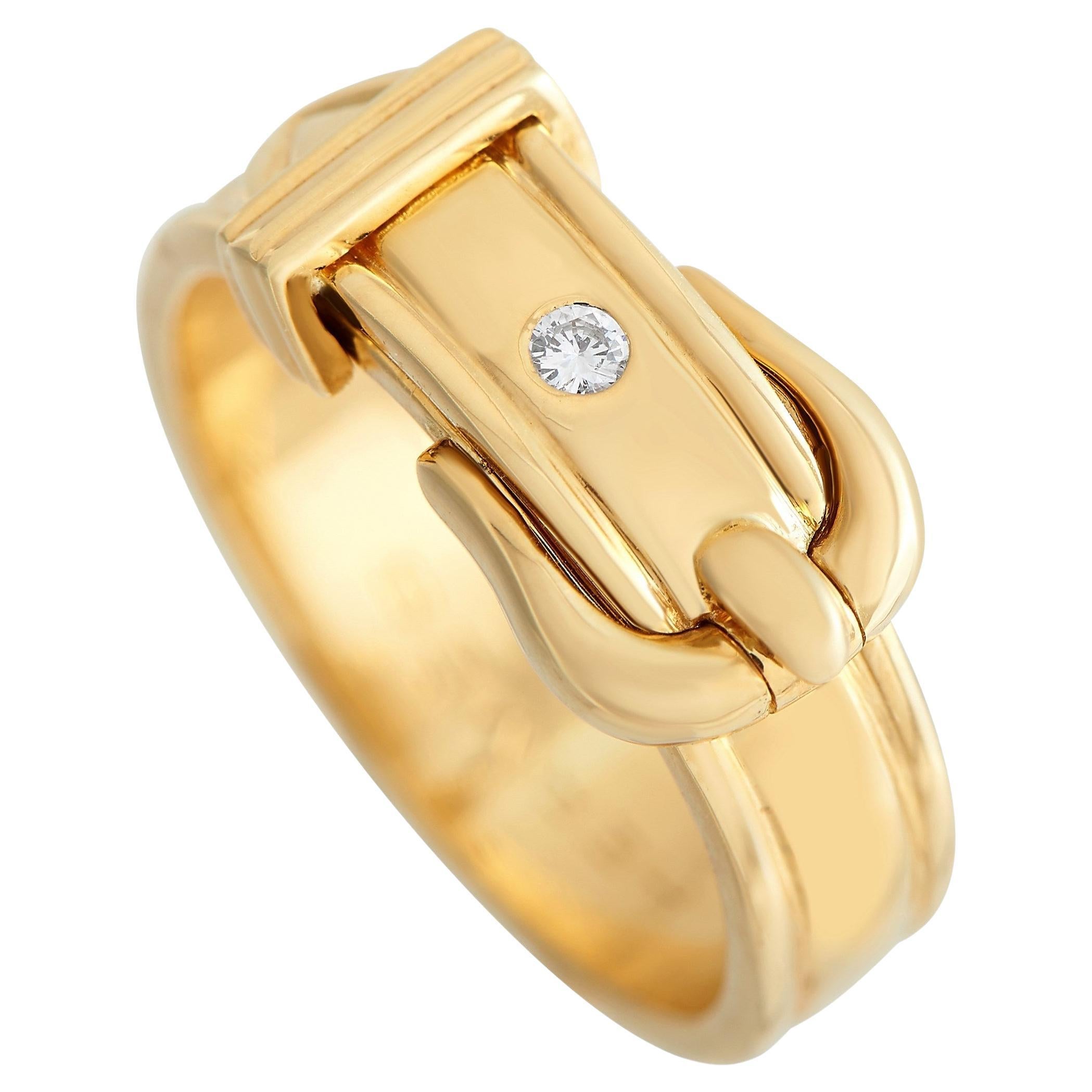Hermès 18K Yellow Gold Belt Buckle Ring