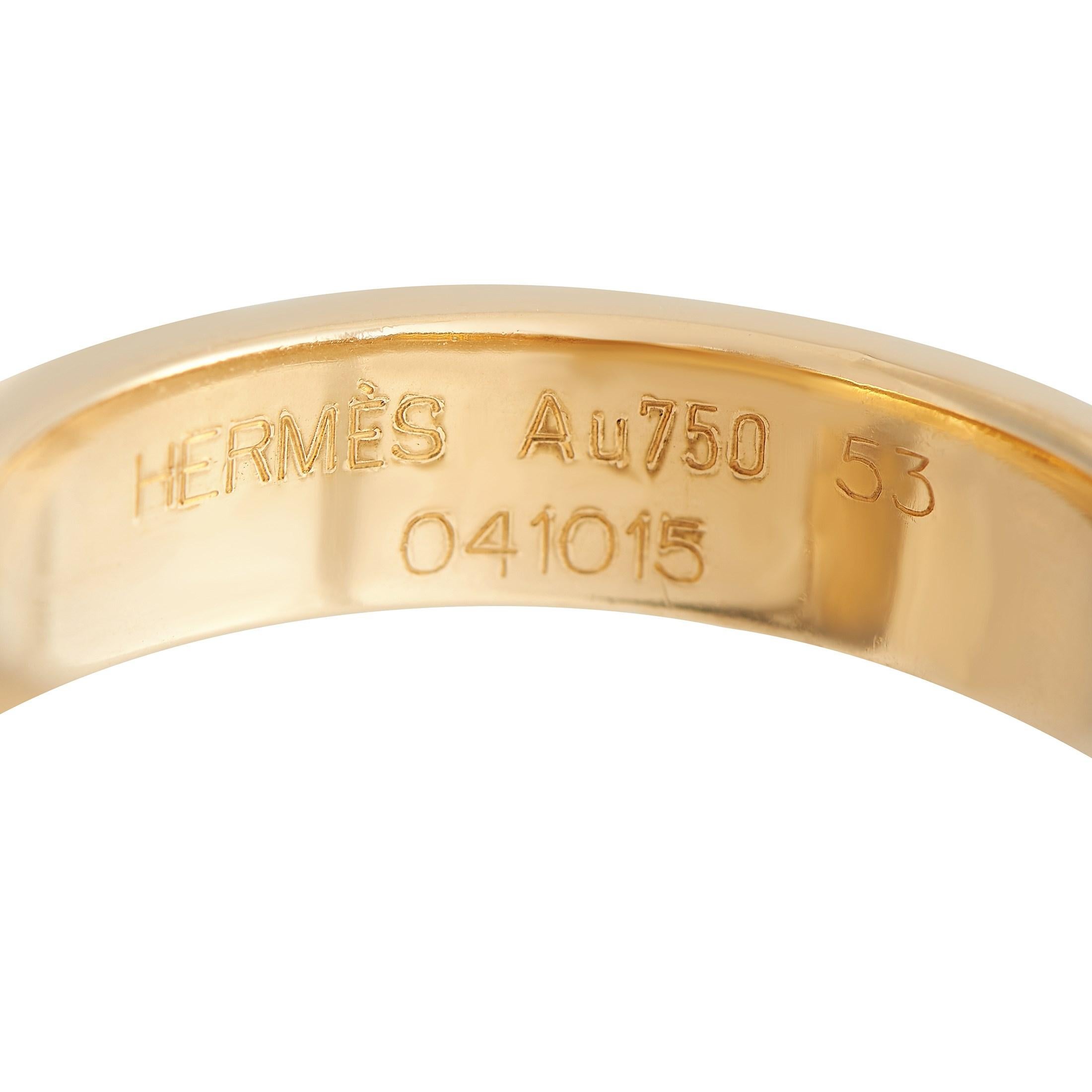  Hermès, bague à boucle en or jaune 18 carats Pour femmes 